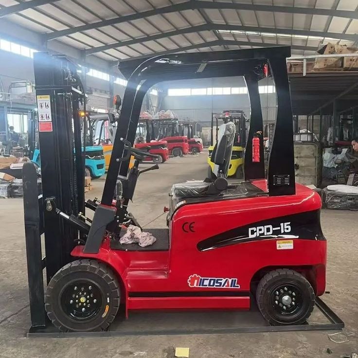 Warehouse forklift in operation
